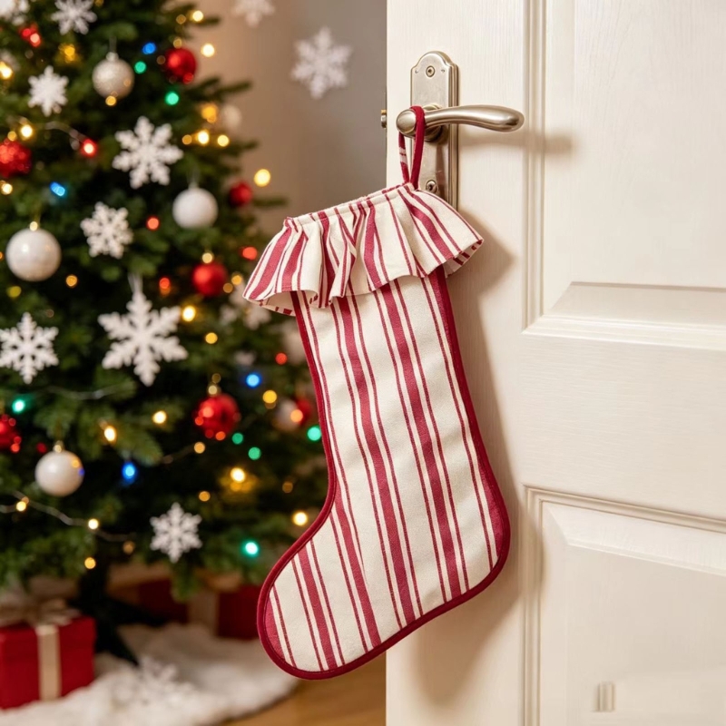 Christmas Stocking Hanging - Рождественский чулок из мешковины с текстурированной