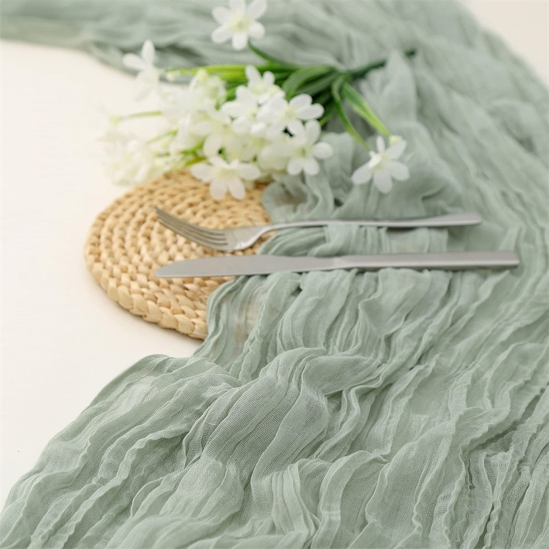 Christmas Table Runner - Полупрозрачная Марля Свадебная Вечеринка Рождественские банкеты