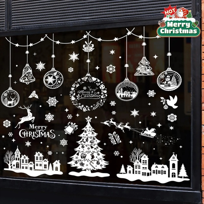 9 листов, 243 шт. многоразовых – обзор и цена Snowflake Window Decal