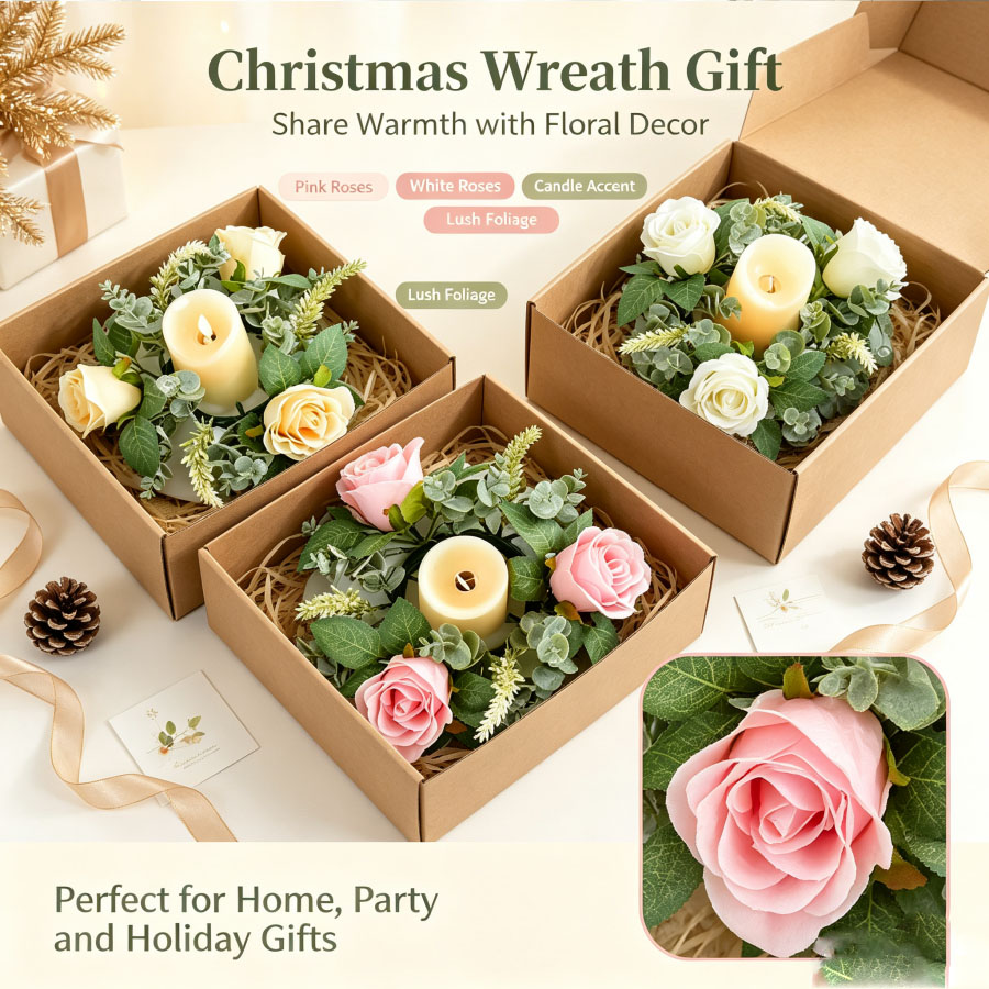 Искусственный венок из роз в ф – обзор и цена Christmas Wreath Fake